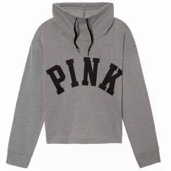 VS PINK Super Cute & Cozy Cowl Neck Cropped Sweatshirt Size M 2 Colors Available - Picture 3 of 10